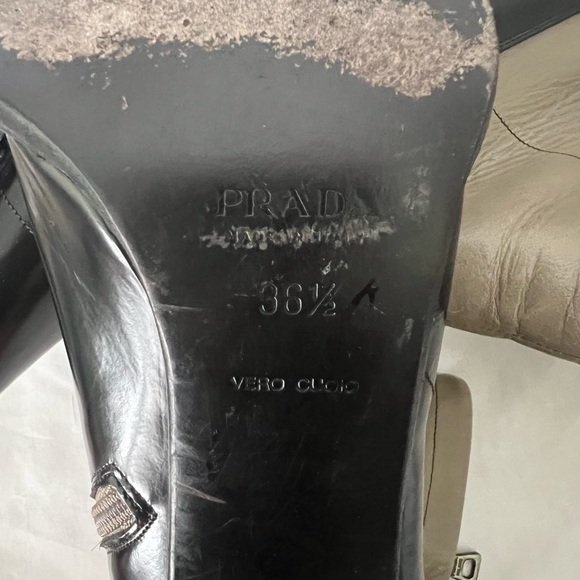 Prada Two-Tone Zip-Up Ankle Boots-36.5